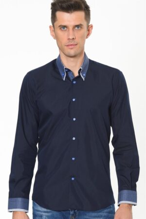 G692 DEWBERRY MEN'S SHIRT-NAVY-SACX
