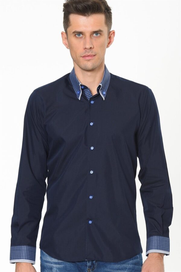 G692 DEWBERRY MEN'S SHIRT-NAVY-SACX