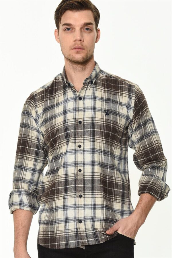 G702 DEWBERRY MEN'S SHIRT-COFFEE
