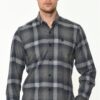 G708 DEWBERRY MEN'S SHIRT-GREY - NAVY BLUE