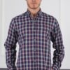 G718 DERBERRY MEN'S SHIRT-NAVY-BURGUNDY