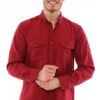 G722 DEWBERRY MEN'S SHIRT-BURGUNDY