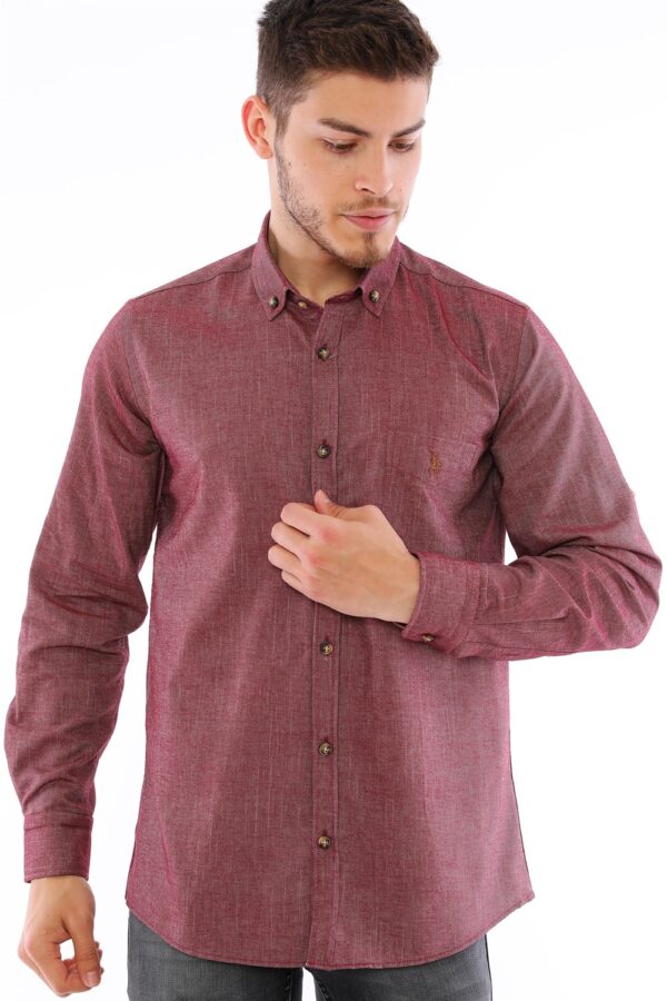 G723 DEWBERRY MEN'S SHIRT-BURGUNDY