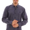 G724 DEWBERRY MEN'S SHIRT-NAVY-BROWN