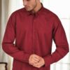 G726 DEWBERRY MEN'S SHIRT-BURGUNDY-1