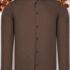G726 DEWBERRY MEN'S SHIRT-PLAIN BROWN