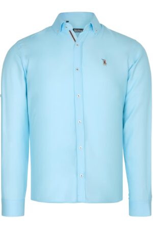 G974 DEWBERRY MEN'S SHIRT-CYAN