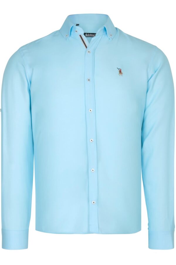G974 DEWBERRY MEN'S SHIRT-CYAN