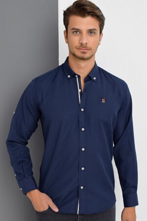 G974 DEWBERRY MEN'S SHIRT-NAVY BLUE