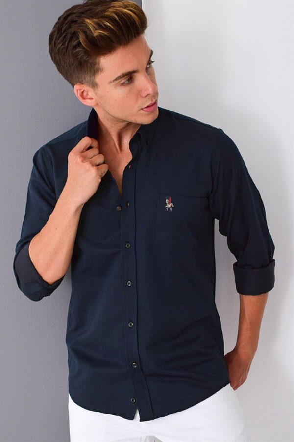 G985 DEWBERRY MEN'S SHIRT-NAVY BLUE