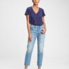 GAP Blue Women's T-Shirt Organic Vintage V-neck