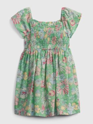 GAP Dětské šaty ss smock flut stmgnflr 5yrs