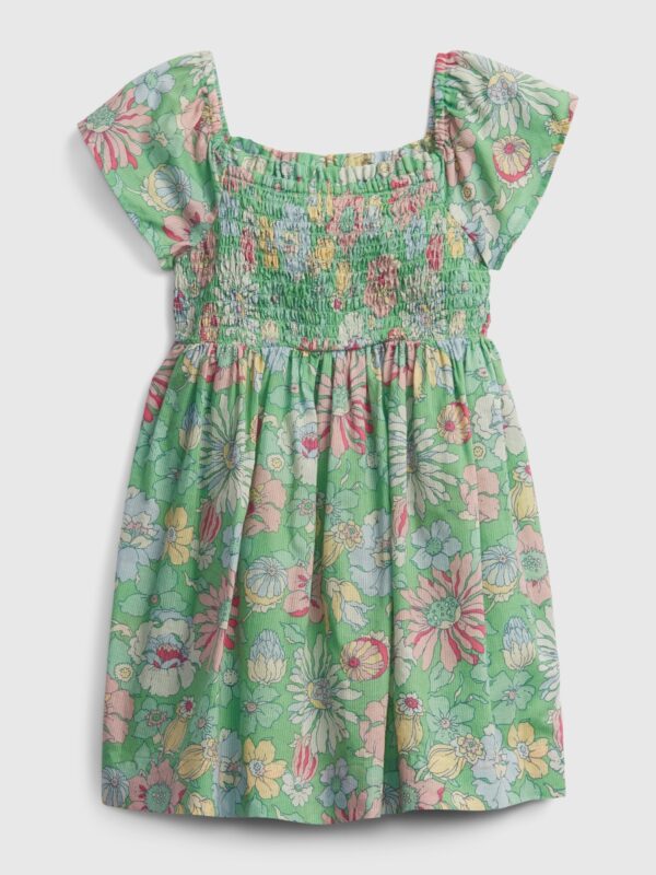 GAP Dětské šaty ss smock flut stmgnflr 5yrs