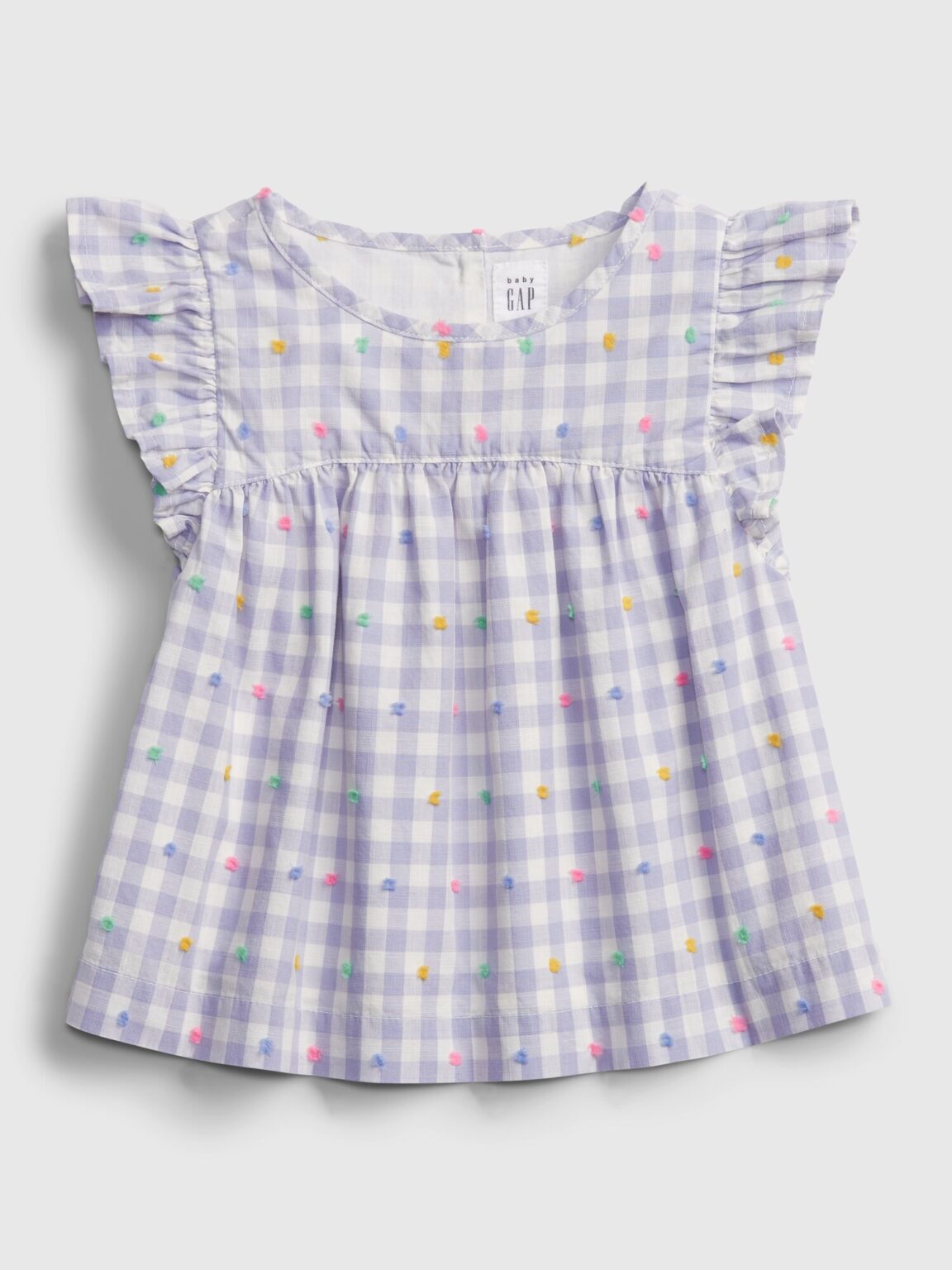 GAP Dětský felső est gingham fl