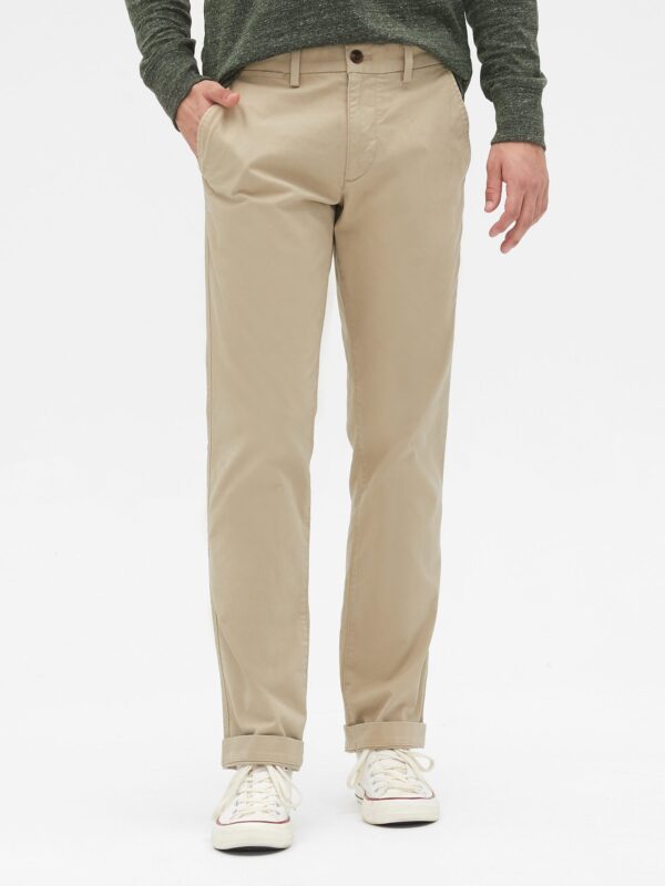 GAP Kalhoty esszenciális khakis egyenes illeszkedésben Flex