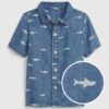 GAP Kids Denim Shirt Shark Washwell - Boys