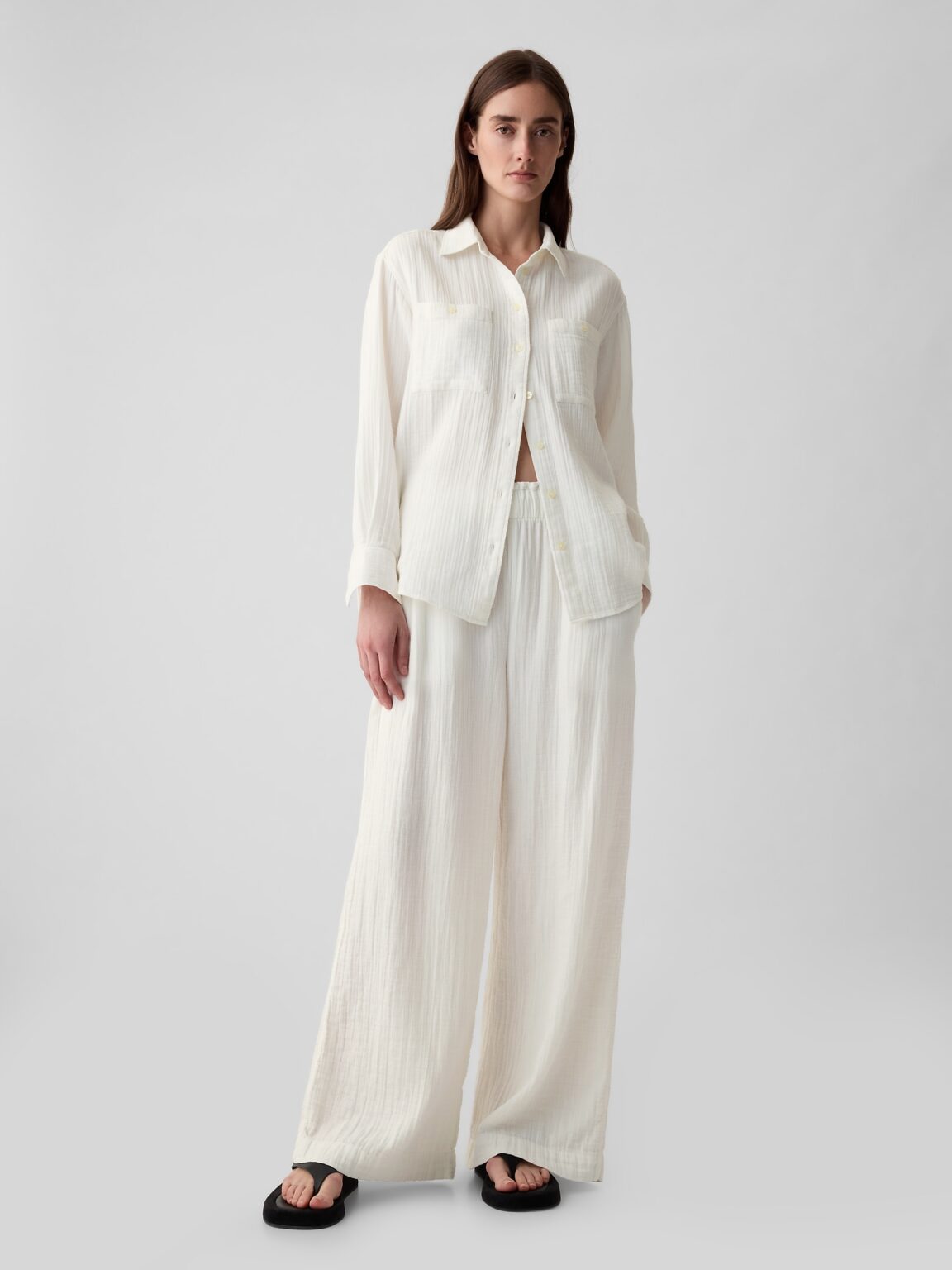 GAP Muslin Wide Leg Trousers - Women