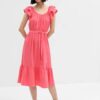 GAP Muslin midi dress with frills - Women