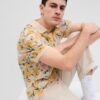 GAP Patterned Pique Polo T-Shirt - Men