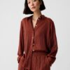 GAP Satin Boyfriend Shirt - Women