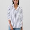 GAP Striped Oversize Shirt Poplin Big Shirt - Women's