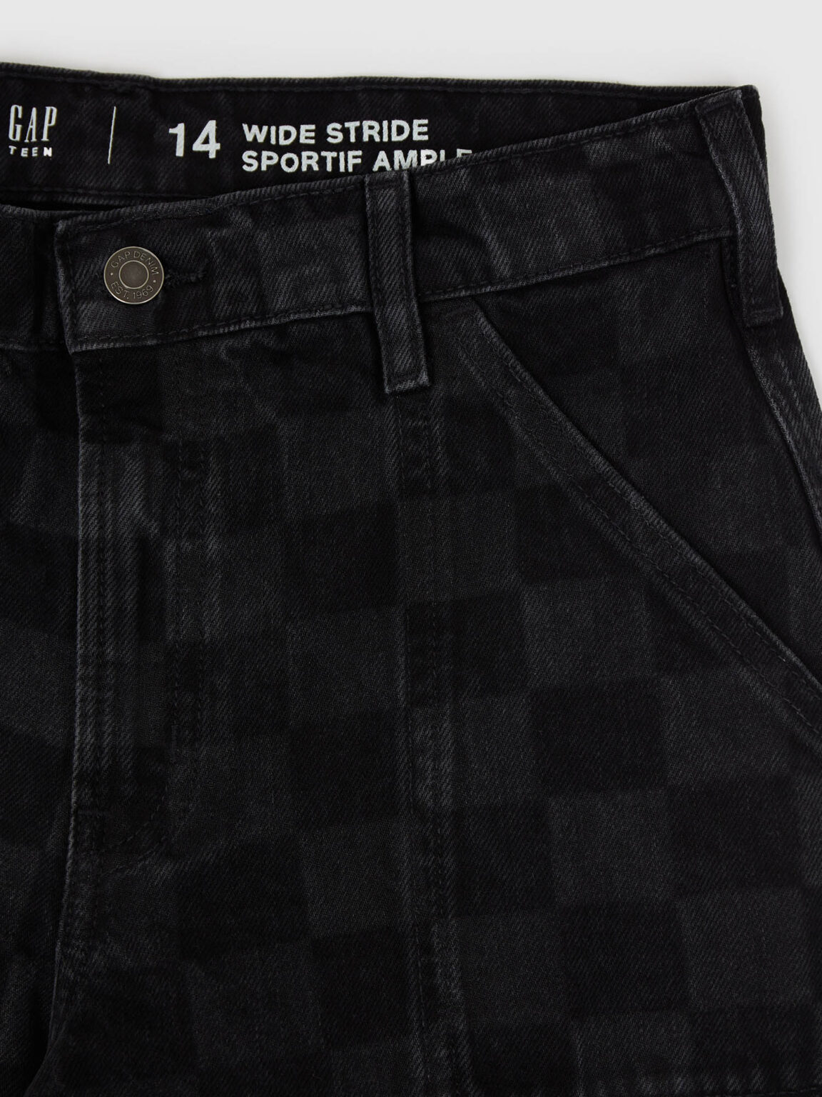GAP Teen Jeans Wide Stride Checkerboard - Girls