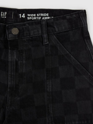 GAP Teen Jeans Wide Stride Checkerboard - Girls