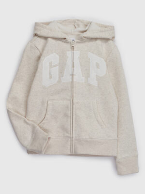 GAP gyermek pulóver logo Zip Kapucnis pulóver a gyapjú