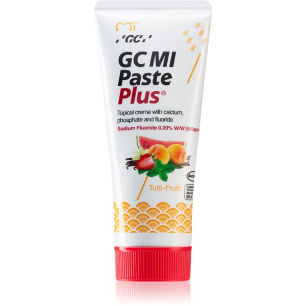 GC MI Paste Plus ásványfeltöltő védőkrém az érzékeny fogakra fluoriddal íz Tutti Frutti 35 ml-Eredeti