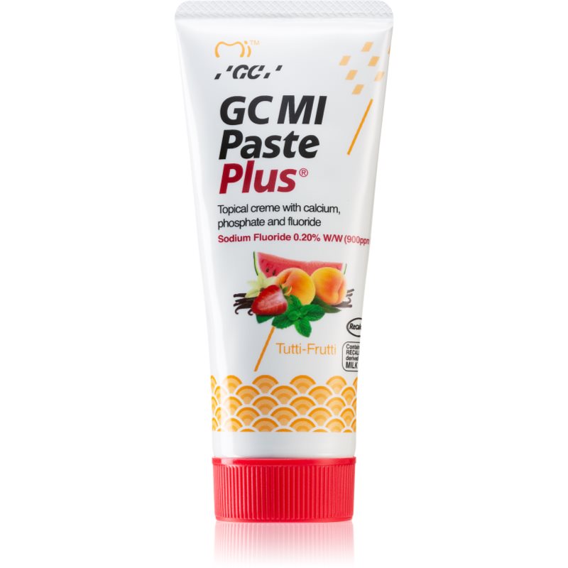 GC MI Paste Plus ásványfeltöltő védőkrém az érzékeny fogakra fluoriddal íz Tutti Frutti 35 ml-Eredeti