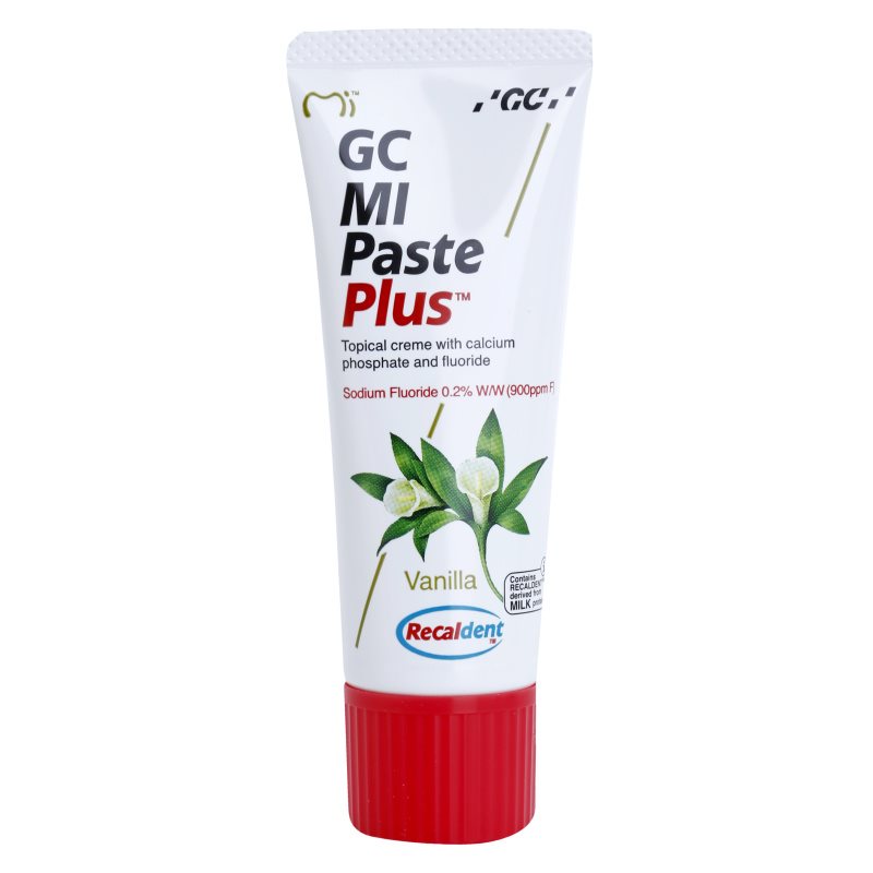 GC MI Paste Plus ásványfeltöltő védőkrém az érzékeny fogakra fluoriddal íz Vanilla 35 ml-Eredeti