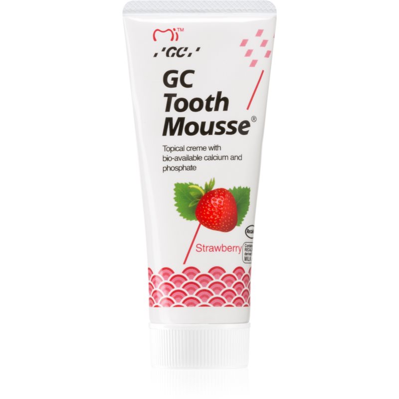 GC Tooth Mousse ásványfeltöltő védőkrém az érzékeny fogakra fluoridmentes íz Strawberry 35 ml-Eredeti