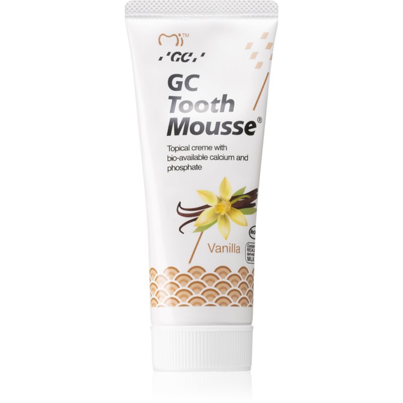 GC Tooth Mousse ásványfeltöltő védőkrém az érzékeny fogakra fluoridmentes íz Vanilla 35 ml-Eredeti