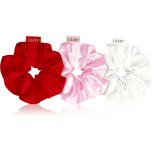 GLOV Satin Scrunchies M hajgumik White/Pink/Red 3 db