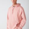 GRIMELANGE Jorge Men's Soft Hooded Organic Cotton Kangaroo Pocket Regular Pink Sweatshirt