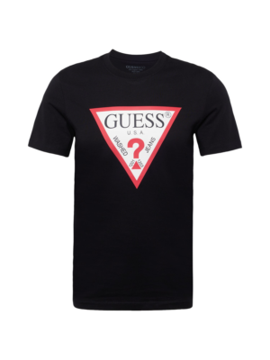 GUESS Póló  rikító piros / fekete / gyapjúfehér-Ár