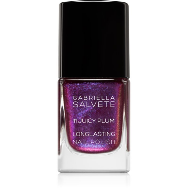 Gabriella Salvete Longlasting Enamel hosszantartó körömlakk csillámporral árnyalat 11 Juicy Plum 11 ml-Ár
