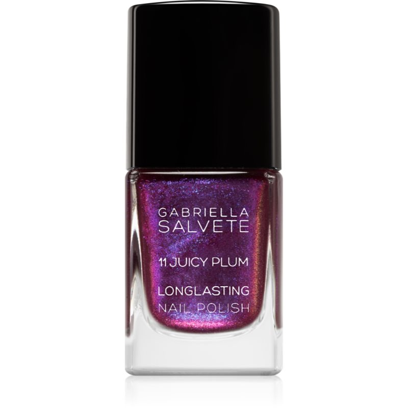 Gabriella Salvete Longlasting Enamel hosszantartó körömlakk csillámporral árnyalat 11 Juicy Plum 11 ml-Ár