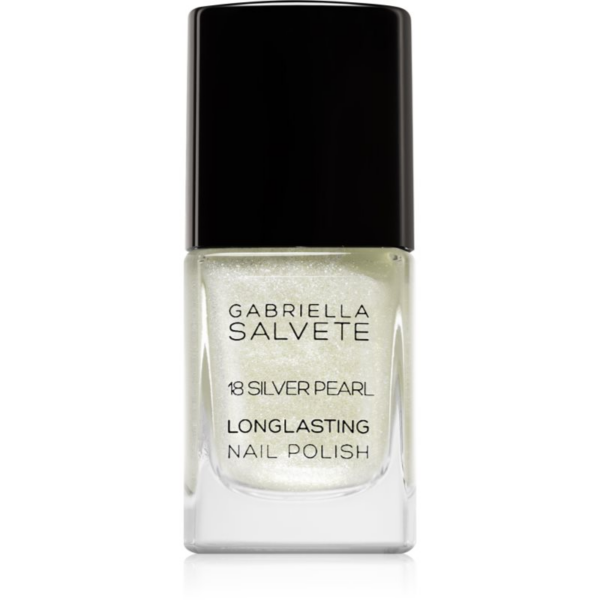 Gabriella Salvete Longlasting Enamel hosszantartó körömlakk csillámporral árnyalat 18 Silver Pearl 11 ml-Ár