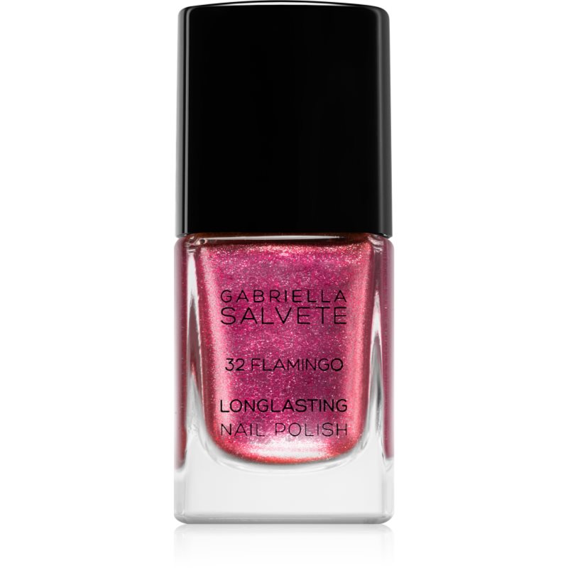 Gabriella Salvete Longlasting Enamel hosszantartó körömlakk csillámporral árnyalat 32 Flamingo 11 ml-Ár