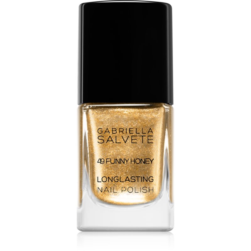 Gabriella Salvete Longlasting Enamel hosszantartó körömlakk csillámporral árnyalat 49 Funny Honey 11 ml-Ár
