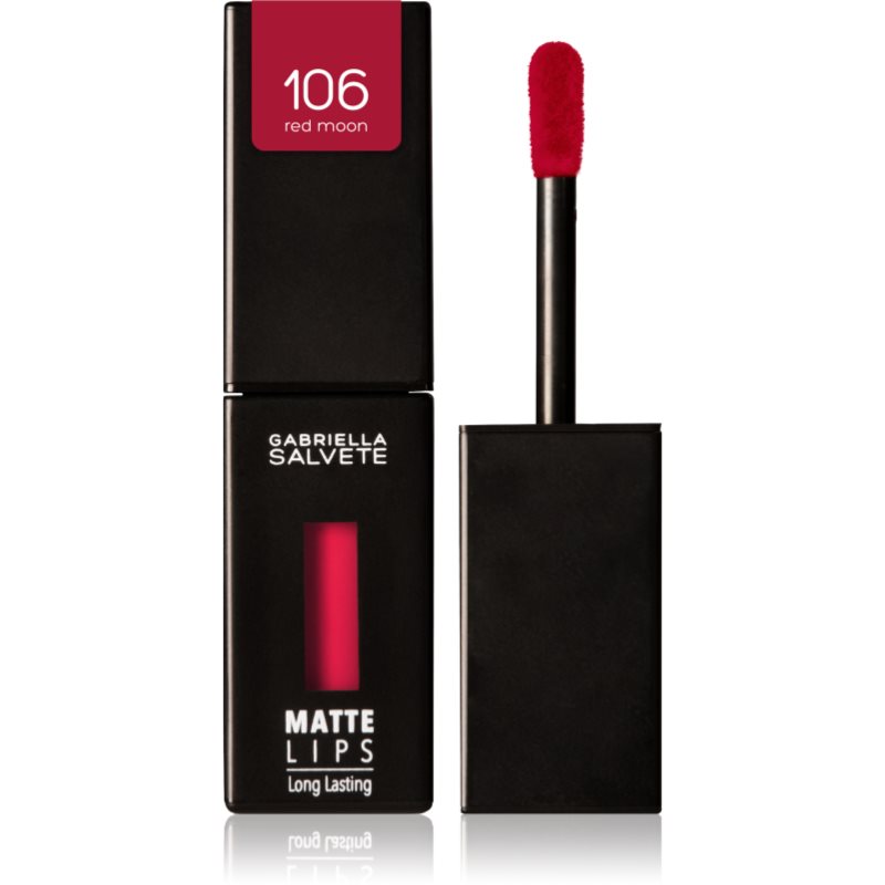 Gabriella Salvete Matte Lips hosszantartó folyékony rúzs matt hatással árnyalat 106 Red Moon 4