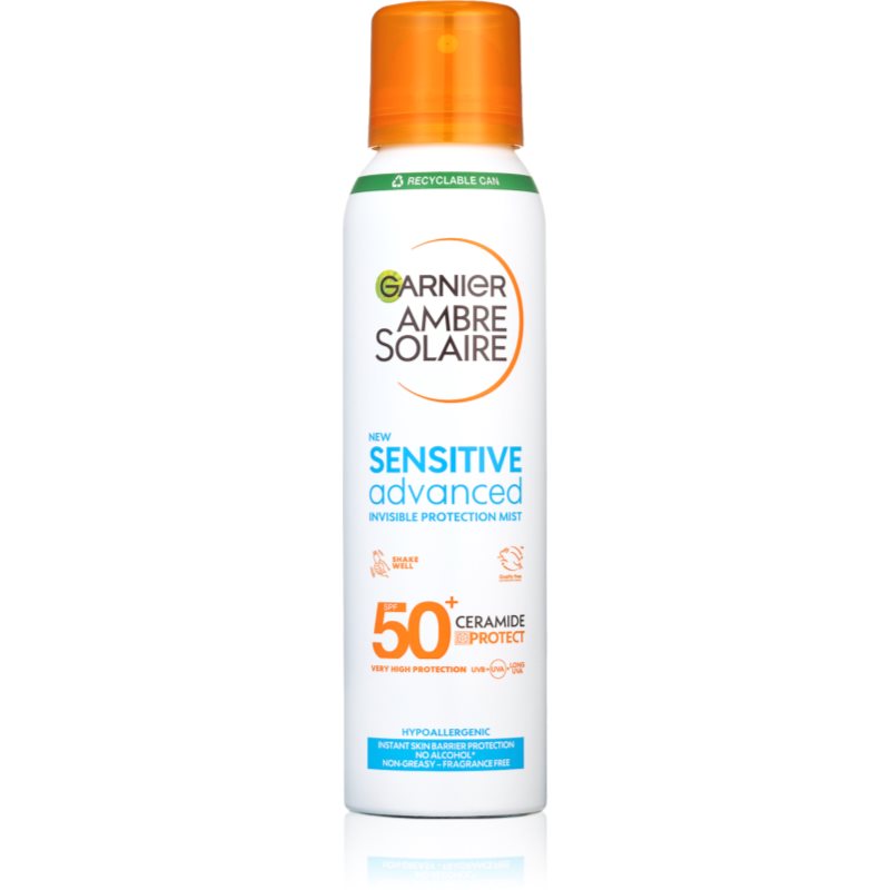 Garnier Ambre Solaire Sensitive Advanced napvédő permet a nagyon érzékeny bőrre SPF 50+ 150 ml-Ár