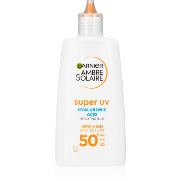 Garnier Ambre Solaire Super UV Hyaluronic Acid gyengéd védő folyadék hidratáló hatással SPF 50+ 40 ml-Ár