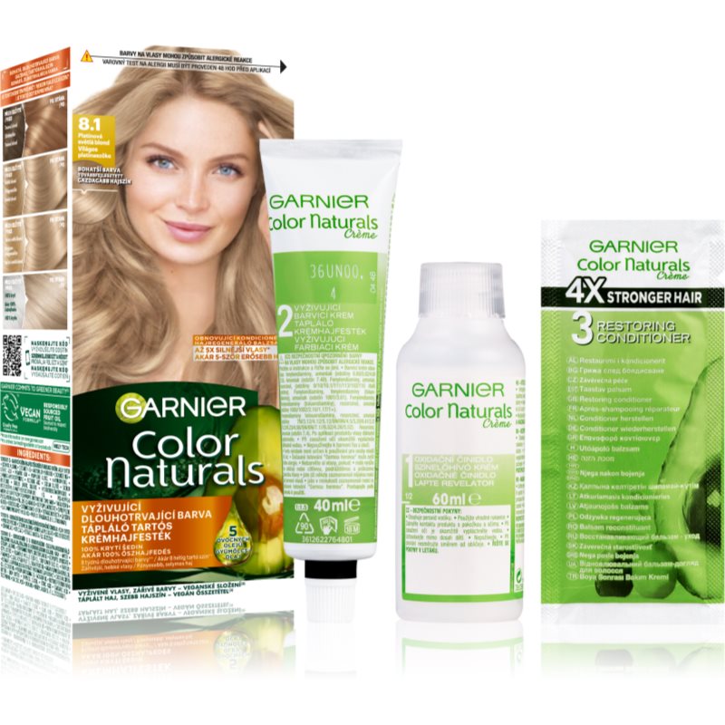 Garnier Color Naturals Creme hajfesték árnyalat 8.1 Natural Light Ash Blond 1 db-Eredeti