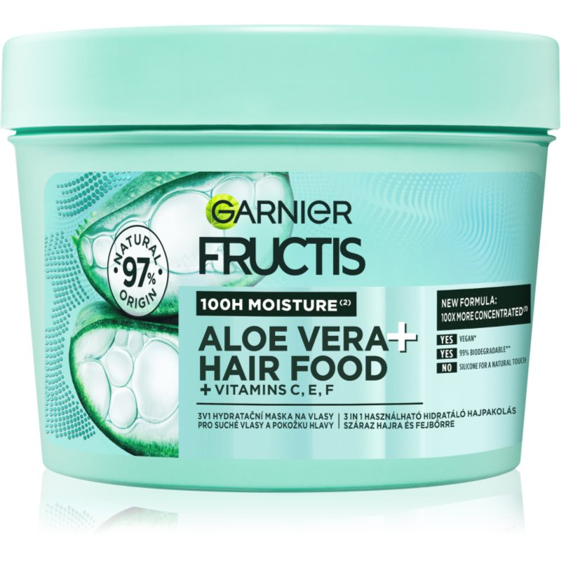 Garnier Fructis Aloe Vera Hair Food hidratáló maszk normál és száraz hajra 400 ml-Eredeti