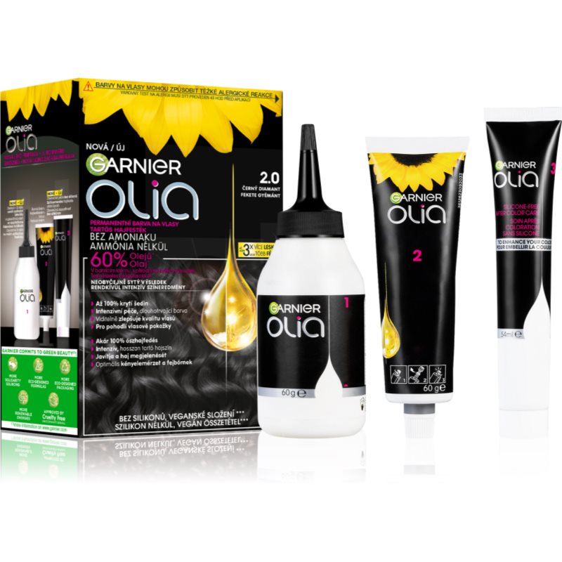 Garnier Olia Big Kit tartós hajfesték árnyalat 2.0 Black Diamond-Ár