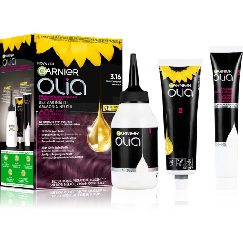 Garnier Olia Big Kit tartós hajfesték árnyalat 3.16 Deep Violin-Ár