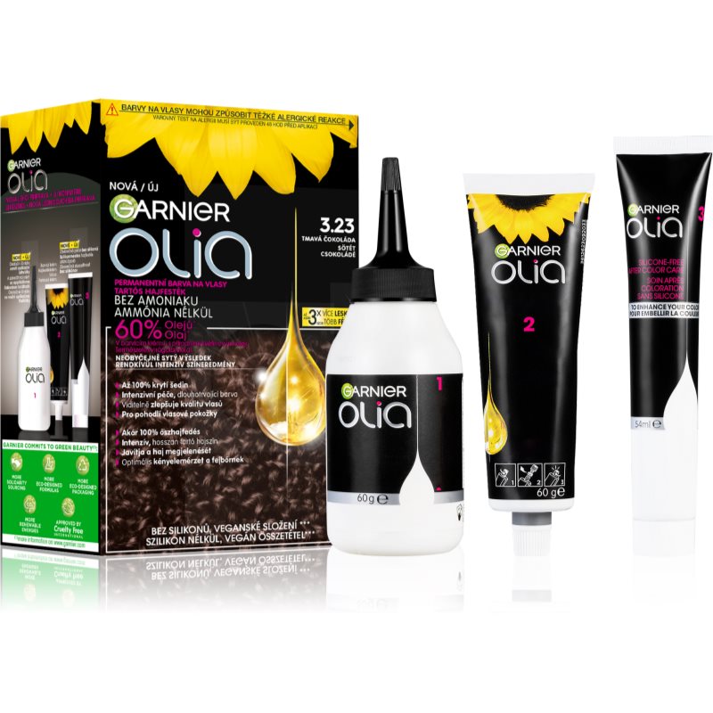 Garnier Olia Big Kit tartós hajfesték árnyalat 3.23 Dark Chocolate 1 db-Ár
