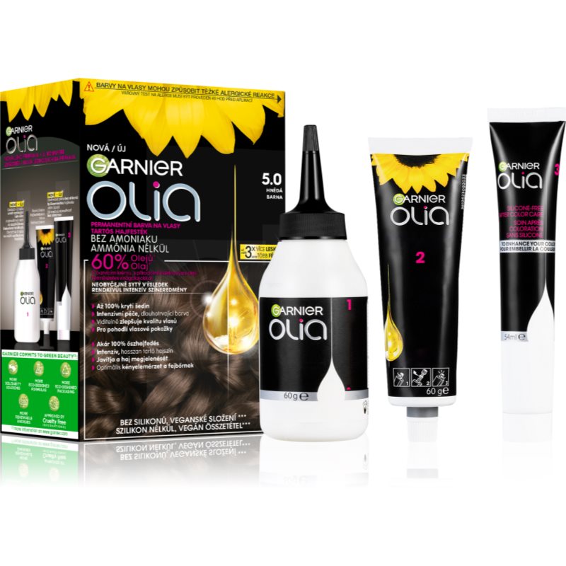 Garnier Olia Big Kit tartós hajfesték árnyalat 5.0 Brown 1 db-Ár